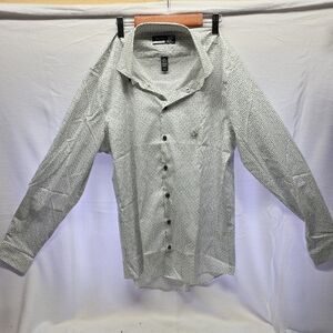 J.FERRAR Men's Patterned Button-Up Shirt M 15-15 1/2 34-35 regular Stretch